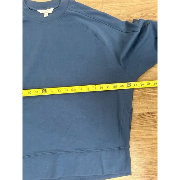 Earth Yoga Tunic Sweatshirt M Oversized Activewear Sustainable Blue Womens NWOT - Picture 6 of 12